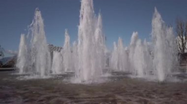Vancouver, Canada- March 2020; water fountains in Queen Elizabeth in Vancouver