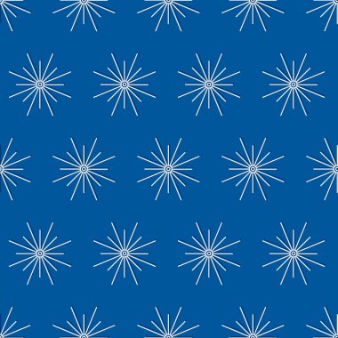 Güzel kar tanesinin kusursuz deseni mavi arka planda bembeyaz. Noel ve Yeni Yıl süsü, yaratıcı geometrik dekorasyon unsurları. Kartlar, pankartlar, tekstil tasarımı için vektör illüstrasyonu