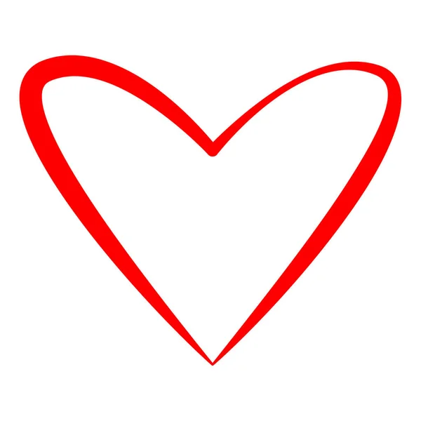Einfaches Herz Symbol Mit Der Aufschrift Rot Auf Weiß Liebe — Stockvektor