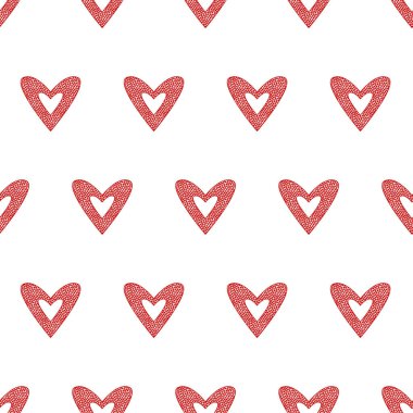 Parlak el çizimi kırmızı böğürtlen desenli basit bir kalp ikonu. Aşk, romantizm, evlilik sembolü. Düğün ve Sevgililer Günü yaratıcı tasarım unsuru. Beyaz arka planda izole edilmiş. Vektör illüstrasyonu