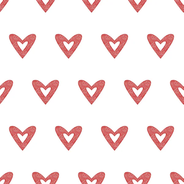 简单的心脏图标与明亮的手绘红色浆果图案 婚姻的象征 婚礼和情人节创意设计元素 被白色背景隔离 矢量说明 — 图库矢量图片
