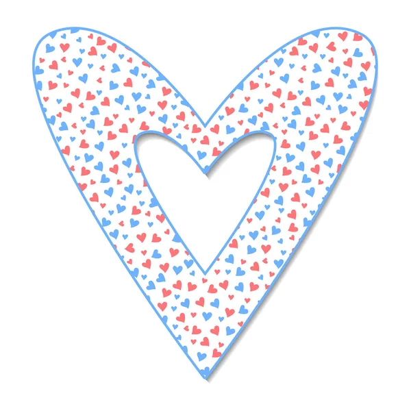 Ícone Coração Simples Com Ícones Coração Cores Pastel Rosa Azul — Vetor de Stock