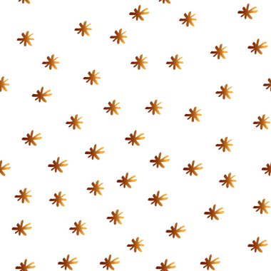 Elle çizilmiş altın kar taneleriyle kusursuz kış deseni. Ambalaj kağıdı için bayram süsü. Mürekkep çizimi. Modern fırça kaligrafisi. Yeni Yıl ve Noel kumaş tasarımı