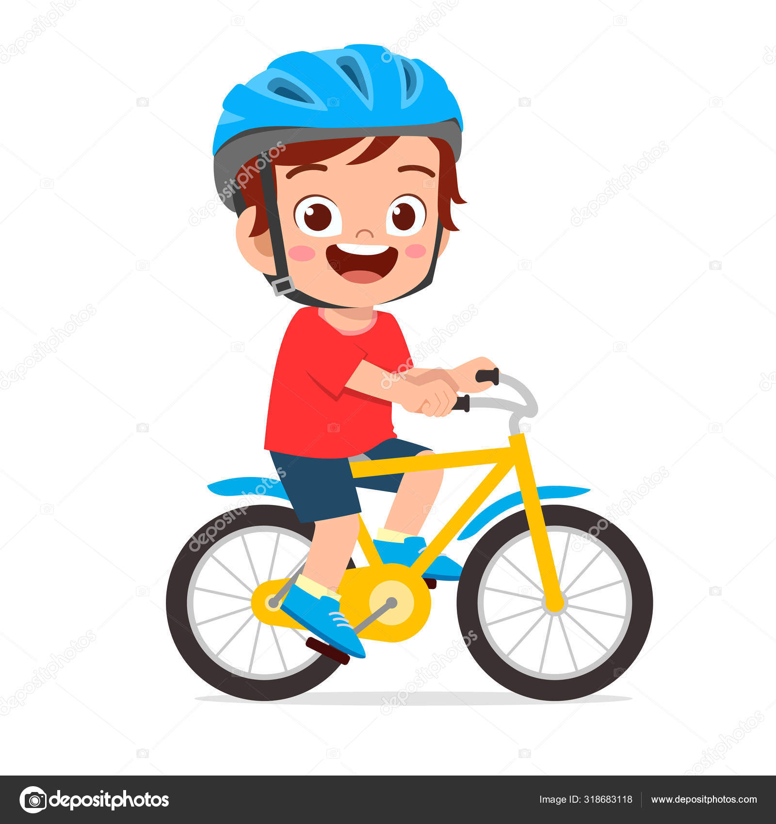 Niño en bicicleta imágenes de stock de arte vectorial | Depositphotos
