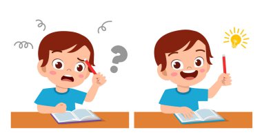 Mutlu şirin çocuk, iyi düşün.