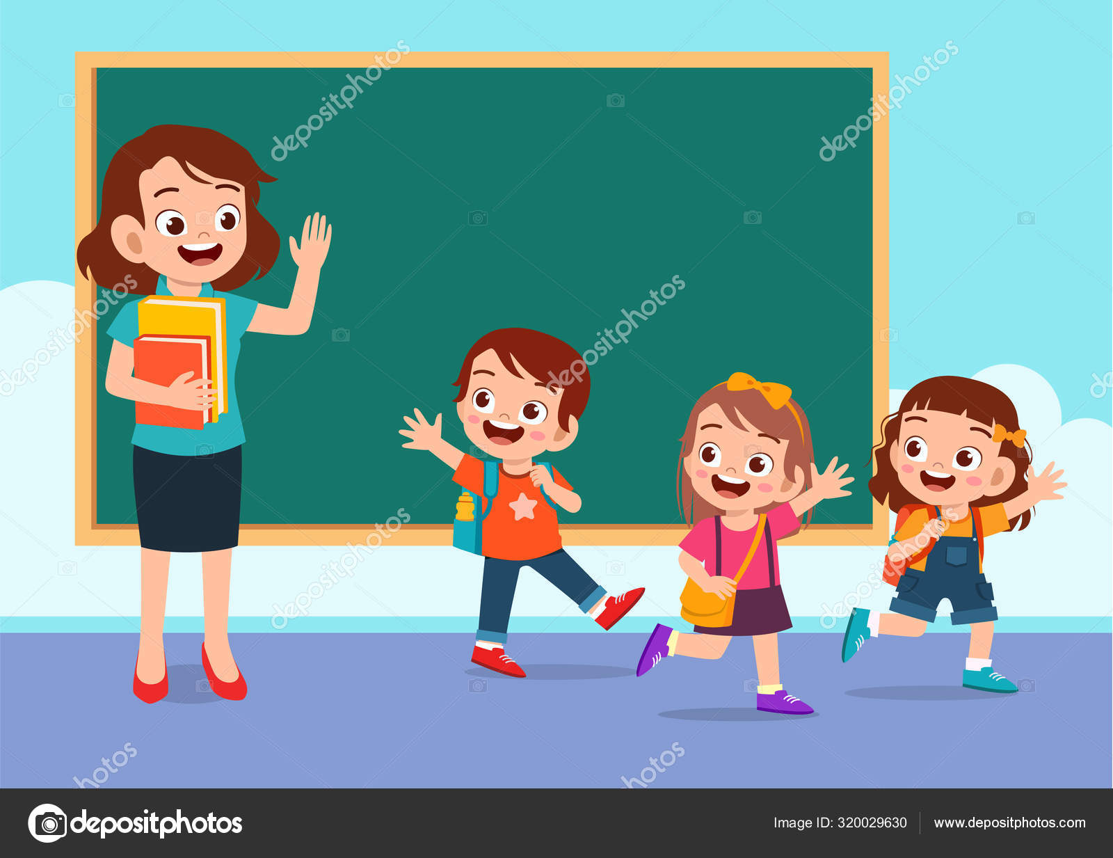 Niños despidiéndose imágenes de stock de arte vectorial | Depositphotos Niños despidiéndose imágenes de stock de arte vectorial | Depositphotos