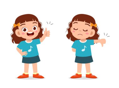 Mutlu şirin çocuk başparmağı yukarı ve aşağı