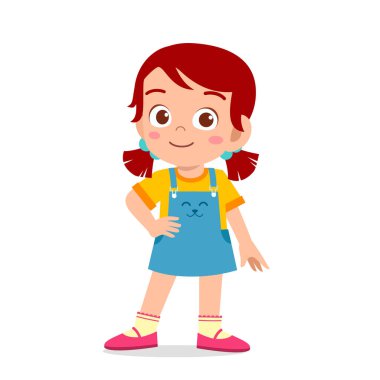 Mutlu şirin çocuk model gibi poz veriyor.