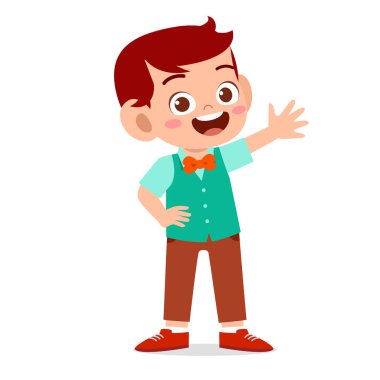Mutlu şirin çocuk model gibi poz veriyor.
