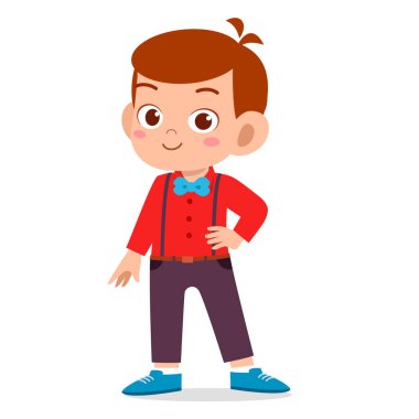 Mutlu şirin çocuk model gibi poz veriyor.