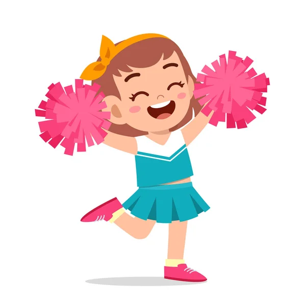 Felice ragazza carina indossare cheerleader uniforme carino — Vettoriale Stock
