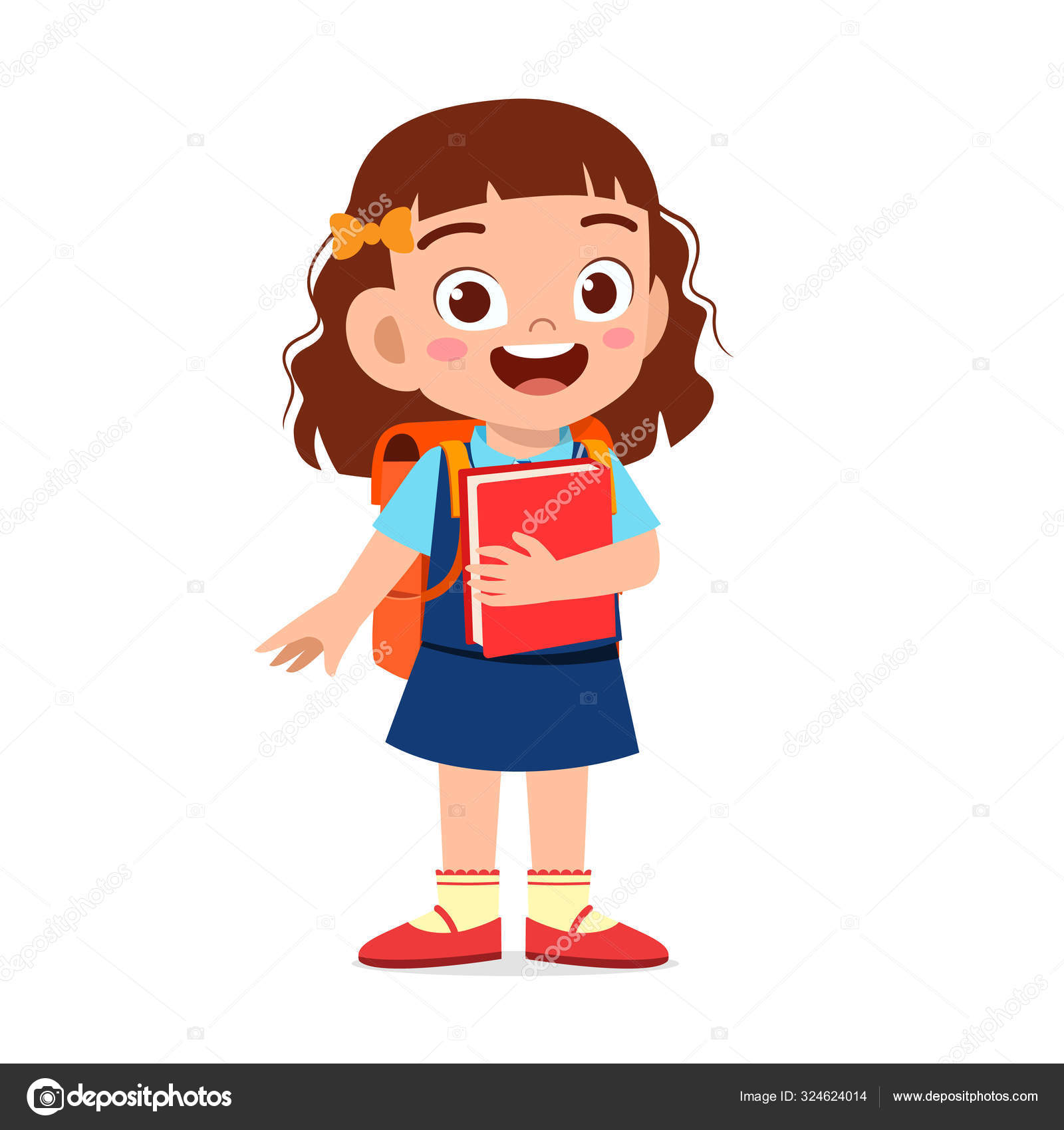 Happy Cute Kid Girl Ready To Go To School Vector Image By C Colorfuelstudio Vector Stock Happy Cute Kid Girl Ready To Go To School Vector Image By C Colorfuelstudio Vector Stock