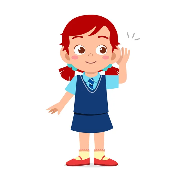 Szczęśliwy słodkie dziecko dziewczyna gotowy do szkoły — Wektor stockowy