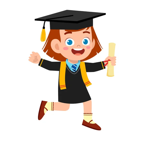 Happy cute little kid boy graduate from school — 스톡 벡터