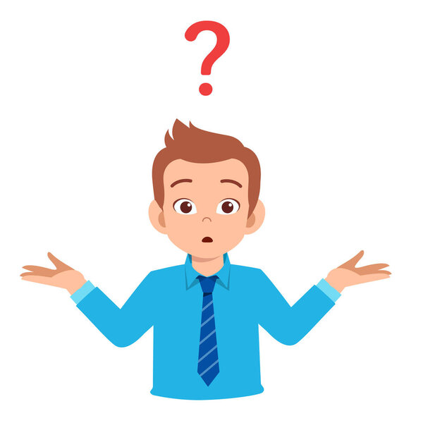 хороший мужчина с вопросительным знаком над головой
