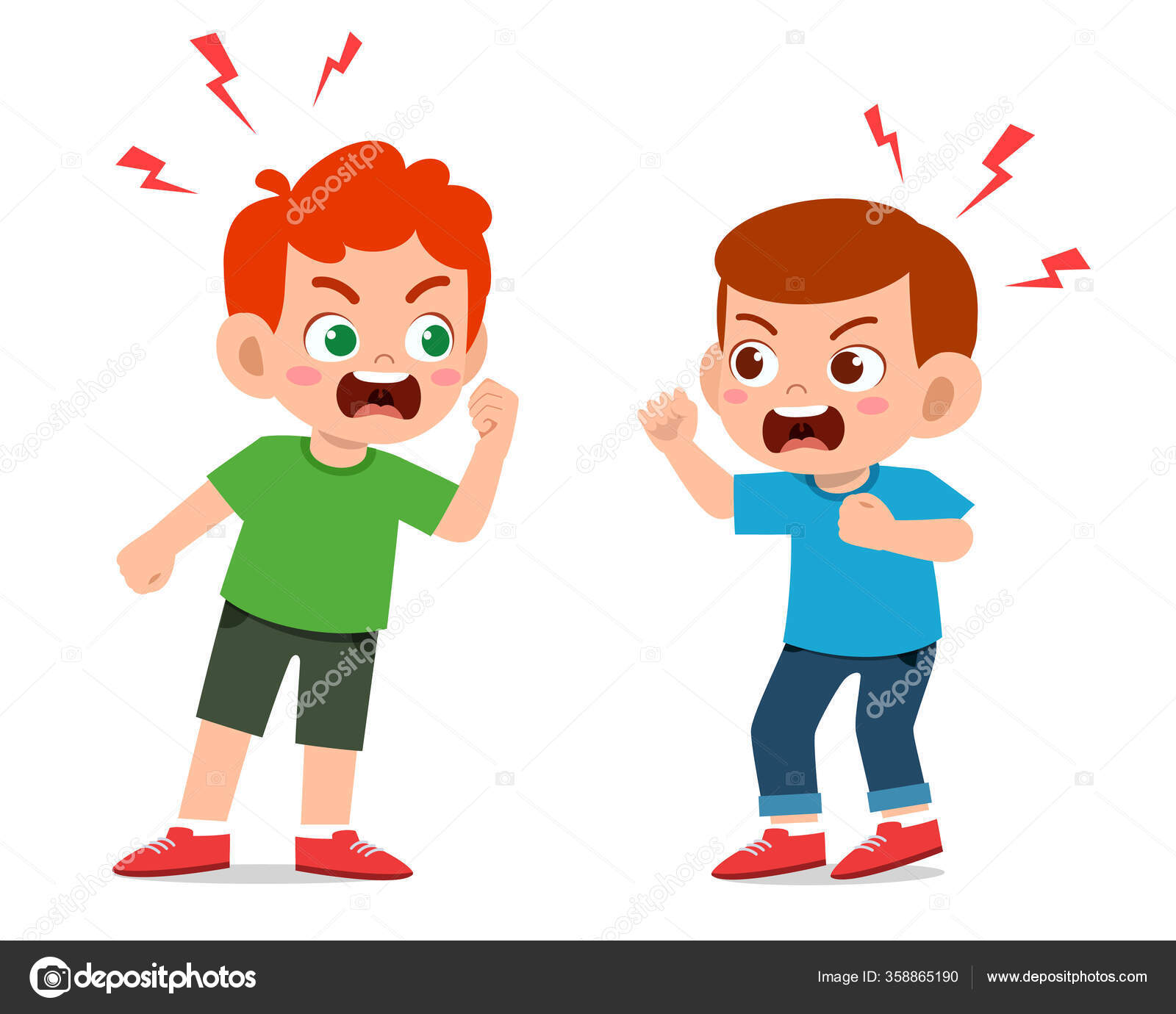 Fighting Boys Stock Illustration - Download Image Now - Child, Fighting,  Arguing - iStock