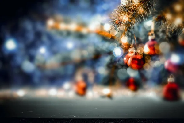 Decorazioni Natalizie Dai Colori Brillanti Luccicanti Luci Natale Con Sfondo — Foto Stock