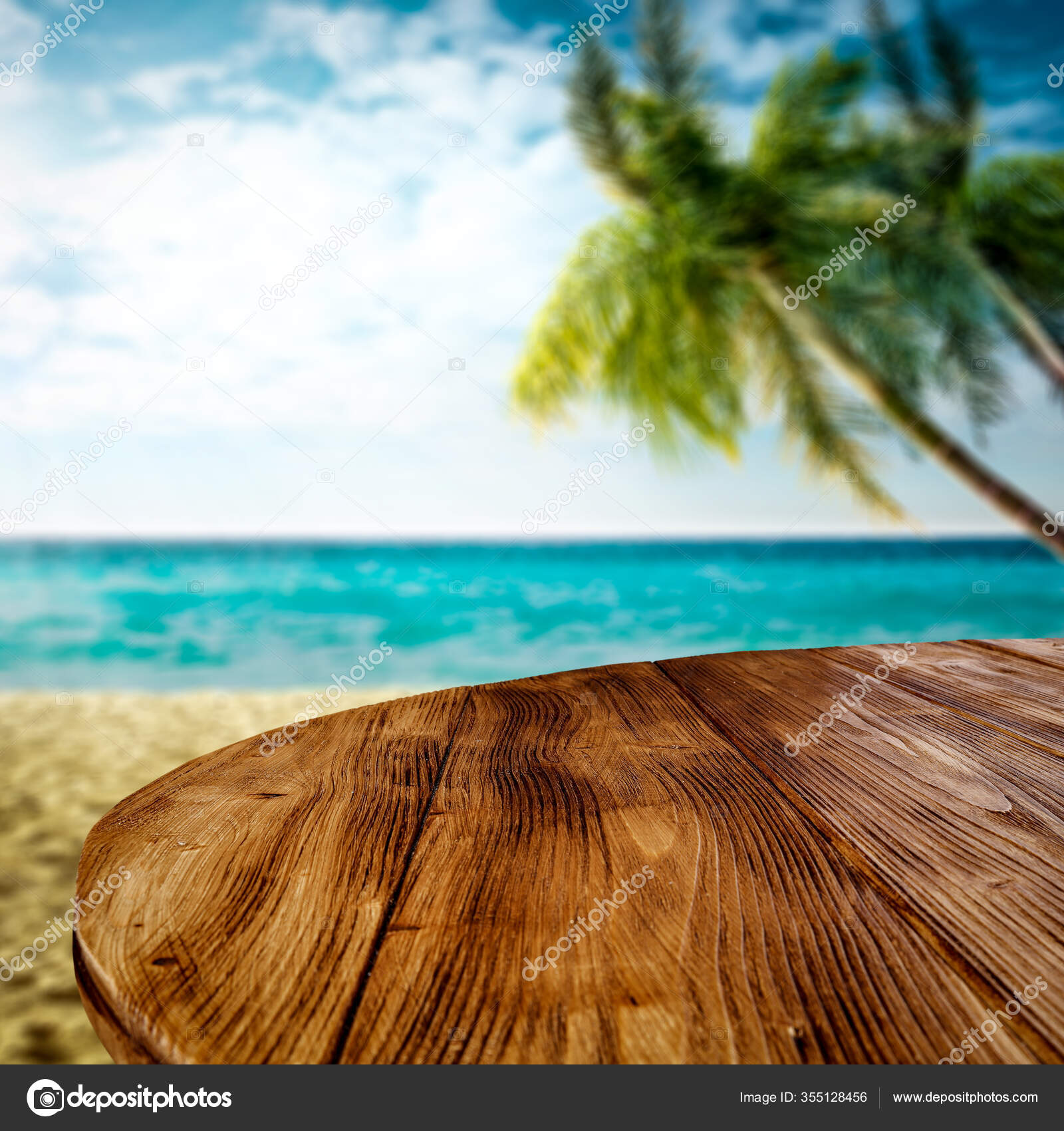 Table background free space your decoration blurred background beach