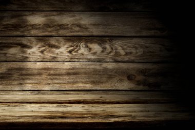 Tahta masa ve duvar arkaplanı.