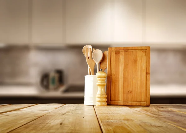 Mesa Cozinha Espaço Para Produtos Decoração Publicidade — Fotografia de Stock
