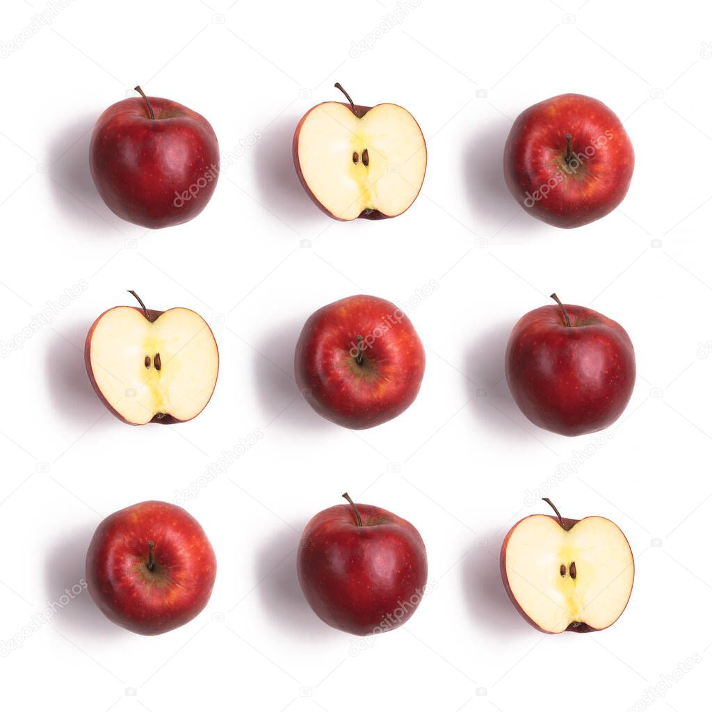 Red delicious apple sisolated on white background.