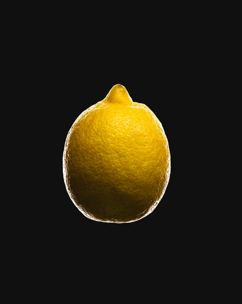 Citron Isolerad Svart Bakgrund — Stockfoto