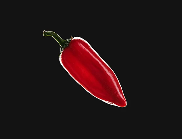 Paprika Isoliert Auf Schwarzem Hintergrund — Stockfoto