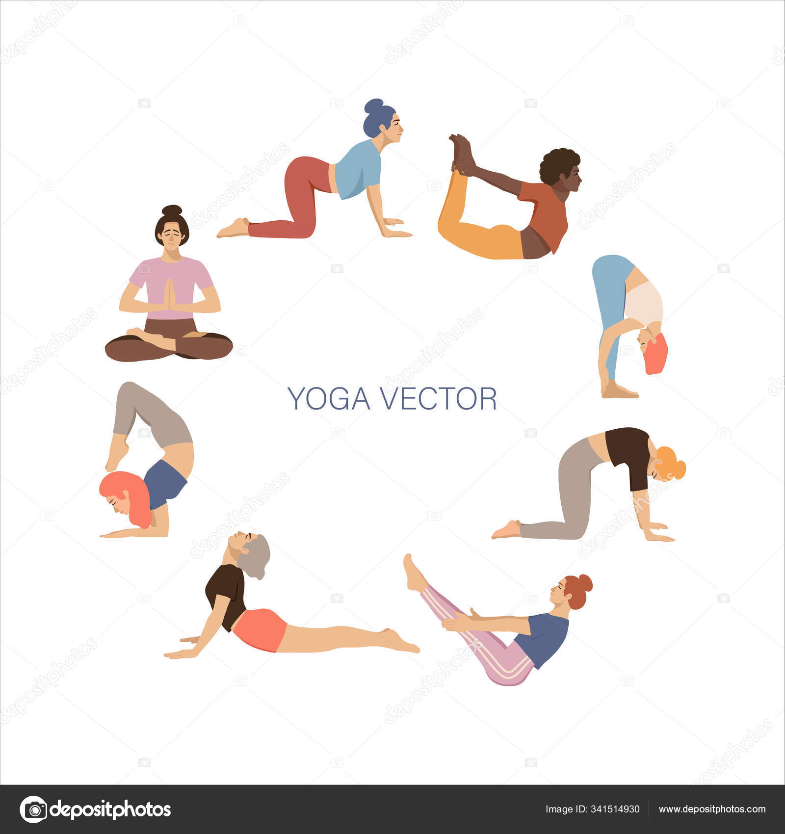 Yoga Poses Vector Frame Stock Vector Image By C Marianechaeva