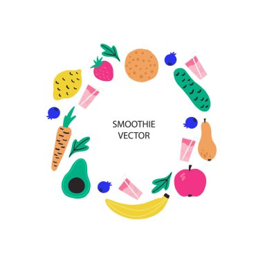 set for Smoothie, simply vector illustration