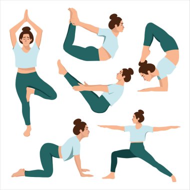 Yoga poses vektör