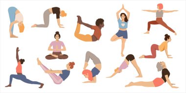 Yoga poses vektör