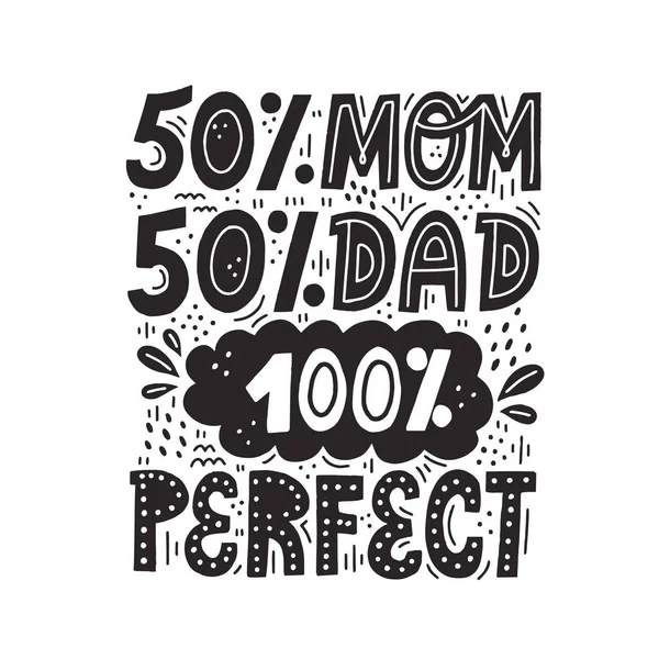 100 percent perfect lettering for newborn design — Stok Vektör