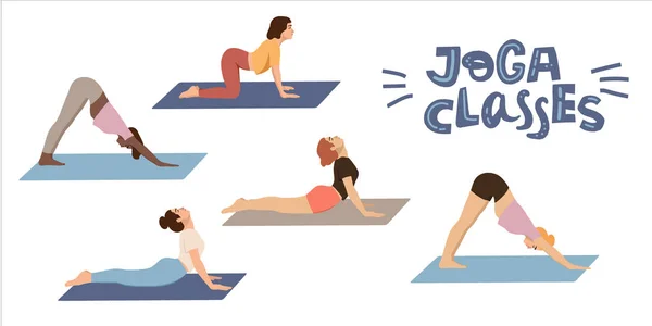 Clases de yoga — Archivo Imágenes Vectoriales