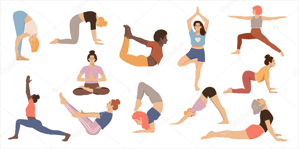 Yoga poses vector