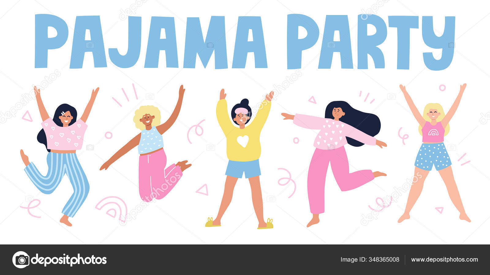 pajama party cartoon clipart