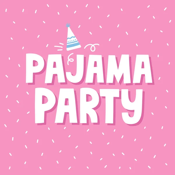 Pajamas partybrev. Handritad vektor illustration för övernattning part flyer, inbjudan, t skjorta design. — Stock vektor