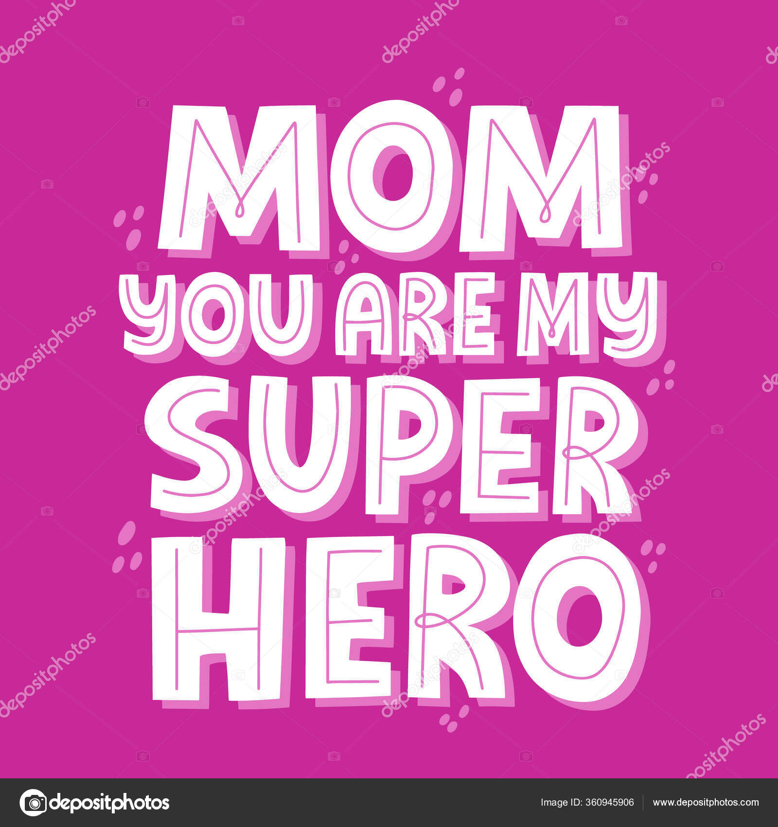 Mom You Superhero Quote Hand Drawn Vector Lettering Banner Shirt Stock Vector C Marianechaeva