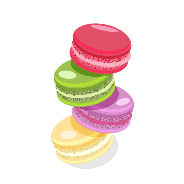 Simple macaroons in flat style