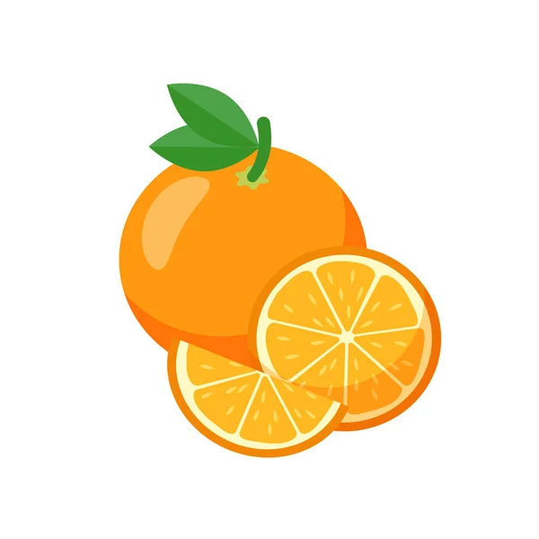 Simple orange in flat style — Stock Vector