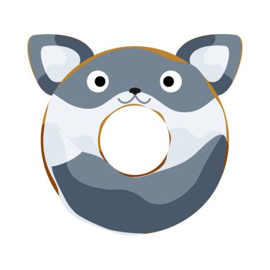 Şirin kurt çöreği vektör çizimi