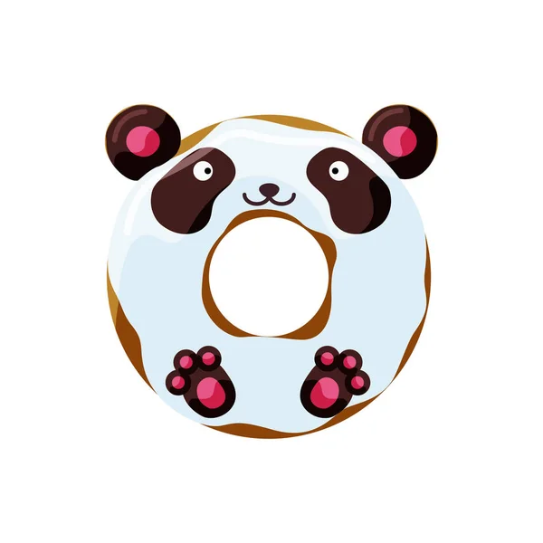 Cute panda donut vector illustration — Stock Vector