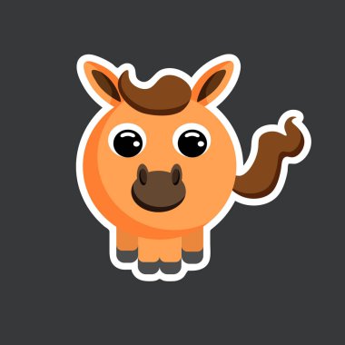 vektör şirin at etiketi şablonu