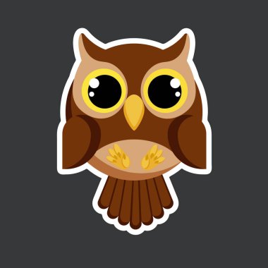 vektör şirin baykuş etiket şablonu