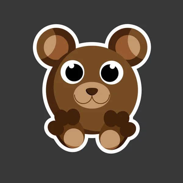 Vector cute bear sticker template — 스톡 벡터
