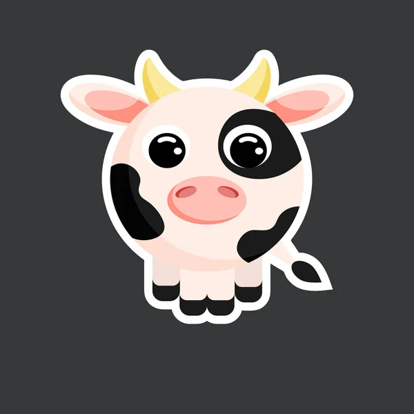 Vector lindo vaca etiqueta plantilla — Vector de stock