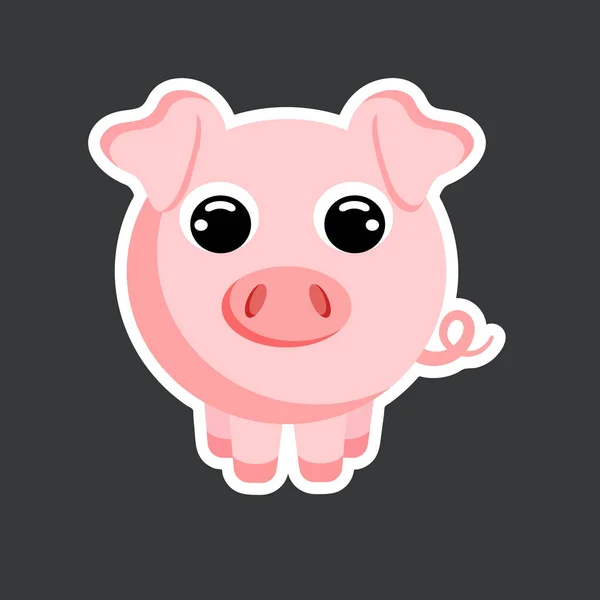 Векторный симпатичный шаблон наклейки свиньи — стоковый вектор