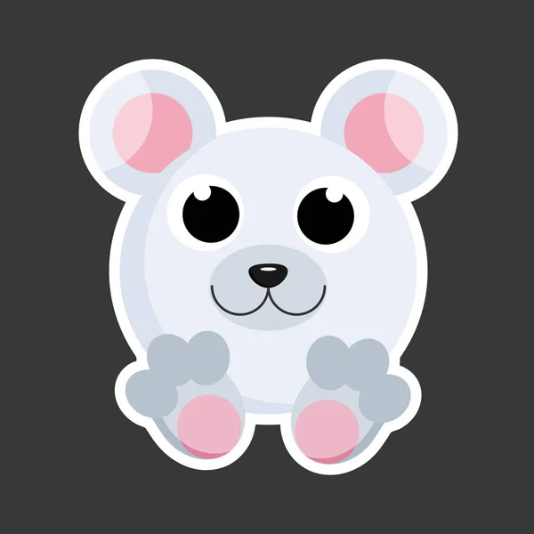 Vector lindo oso polar etiqueta plantilla — Vector de stock