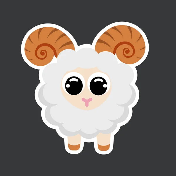 Vektor roztomilý ovce samolepka šablona — Stockový vektor