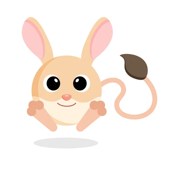 Jerboa vector illustratie. Vlakke constructie — Stockvector