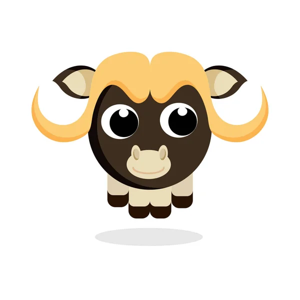 Musk ox vector illustration. Flat design — Stock Vector